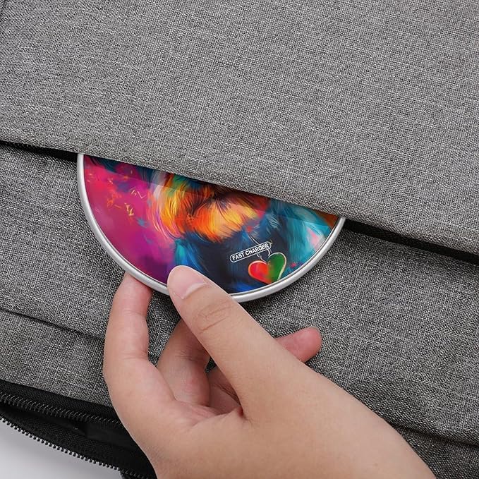 Cute Pet Schnauzer Dog Wireless Charger Anti-Slip Wireless Charging Pad Slim Charger Mat for Men Women