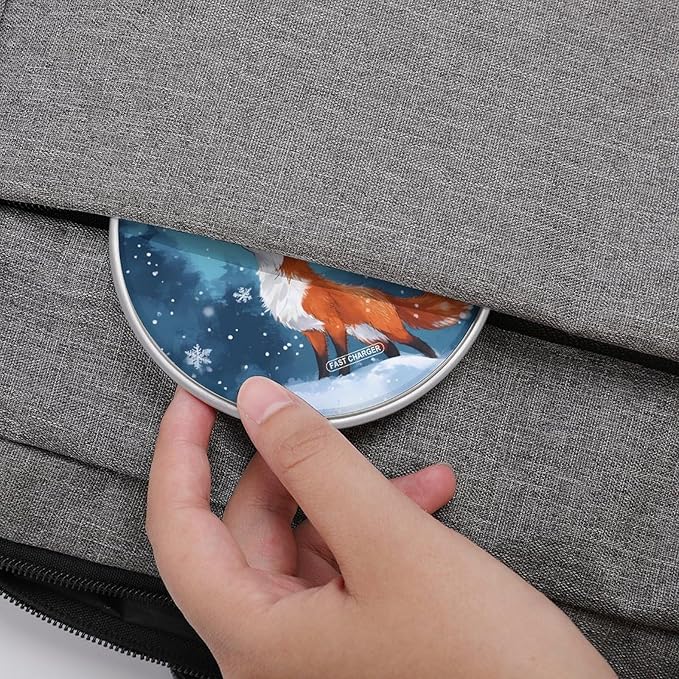 Red Fox Snowy Wireless Charger Anti-Slip Wireless Charging Pad Slim Charger Mat for Men Women