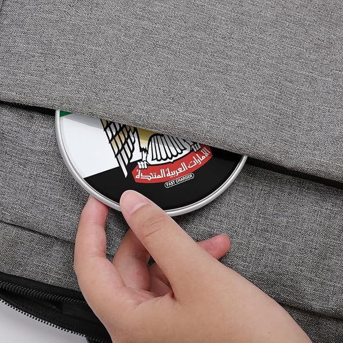 Emblem of United Arab Emirates Flag Fast Portable Charger 10W Funny Graphic Phone Charging Pad with USB Cable