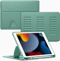 VIKESI Case for iPad 9th / 8th / 7th Generation 10.2 inch (2021/2020/2019 Released)Multiple Angles Magnetic Stand CoverShockproof BackPencil Holderand Auto Sleep/WakeForest Green
