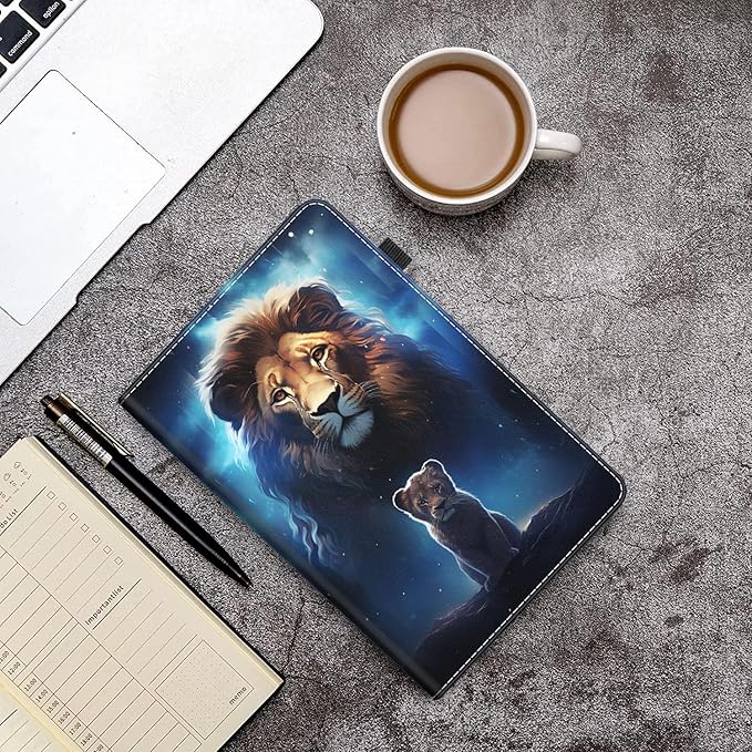 Case for All-New Amazon Kindle Fire HD 10 and Fire HD 10 Plus Tablet (13th/11th Generation 2023/2021 Release) 10.1 Slim Folding Stand Cover with Auto Wake/Sleep Lion Painting