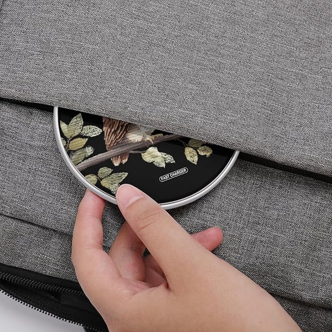 Owl Sitting on Tree Branch Fast Portable Charger 10W Funny Graphic Phone Charging Pad with USB Cable