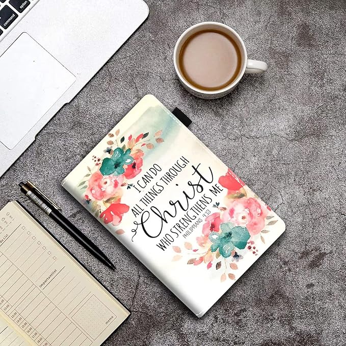 Case for Amazon Kindle Fire HD 10 &amp 10 Plus Tablet 10.1 (13th/11th Generation 2023/2021 Release) - PU Leather Folio Case with Smart Auto Wake/Sleep Floral Quote Bible Verse Philippians 4:13
