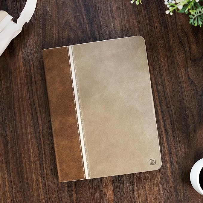KingBlanc Case for iPad (A16) 11th Generation 11-inch 2025 iPad 10th Generation 10.9 2022 with Pencil Holder Vegan Leather Protective Stand Cover Auto Sleep Wake Multi-Angle Viewing/Typing Beige