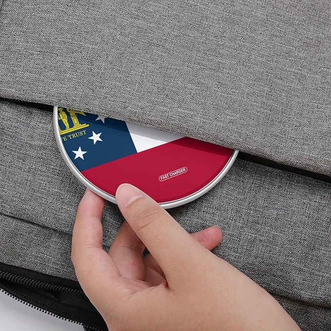 Georgia State Flag U.S.A. Phone Charger Magnetic Charging Pad Anti-Slip with USB Cable