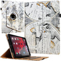 Case for iPad 9th 8th 7th Generation 360 Rotating Smart Cover Folio Stand with Pocket Auto Wake Up/Sleep for 2021 2020 2019 iPad 10.2 A2197 A2198 A2199 A2200 A2602 A2603 (Map)