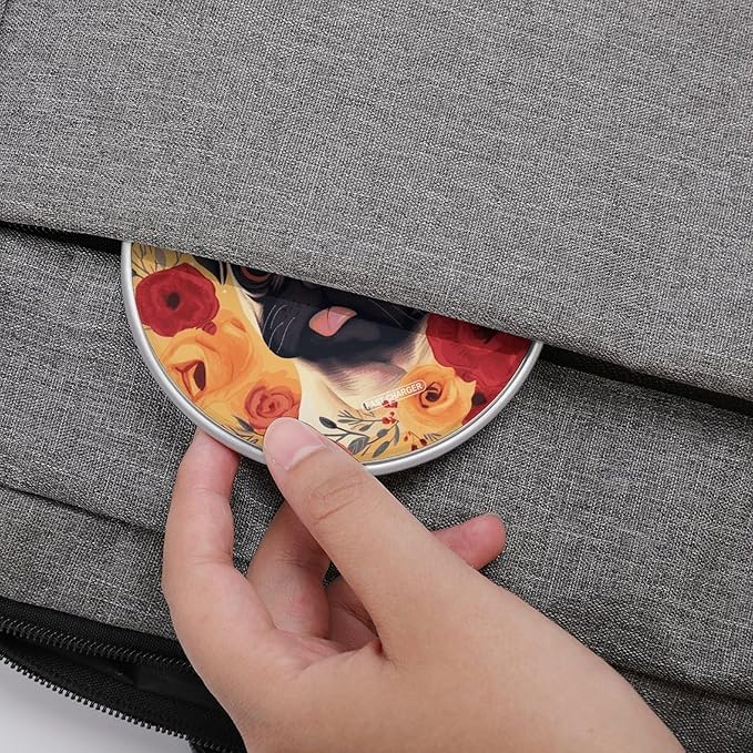 Pug Flower Wireless Charger Fast Wireless Charging Pad with USB Cable 10W Anti-Slip Magnetic Wireless Charger Portable Slim Charger Puck Travel Charging Station