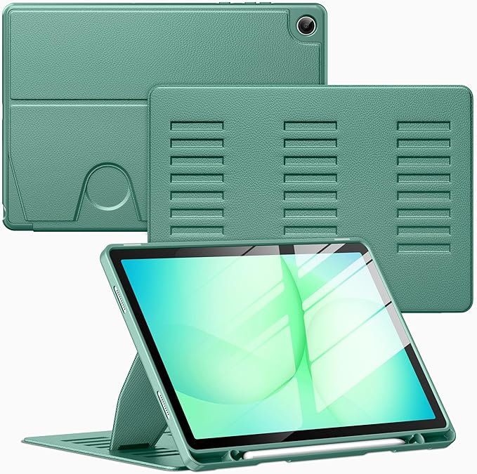 VIKESI Case for Samsung Galaxy Tab A11+ Plus 11 inch 2026 Model (SM-X230/X236)Multiple Angles Stand CoverSoft BackPencil Holderand Auto Sleep/WakeGreen