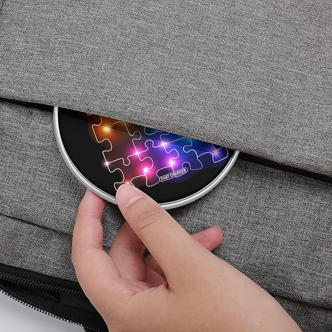 Puzzle Autism Neon Lights Phone Charger Magnetic Charging Pad Anti-Slip with USB Cable