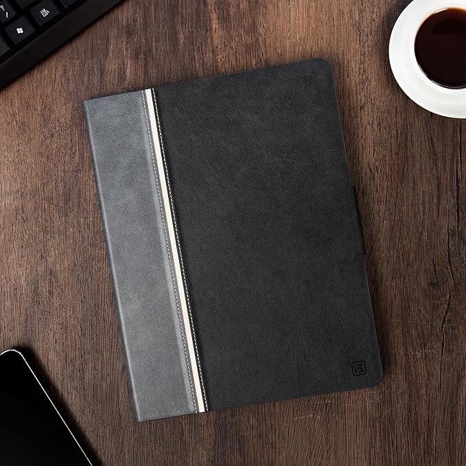 KingBlanc Case for iPad mini 7 (A17 Pro) iPad mini 7th/6th Generation (2024/2021 8.3 inch) with Pencil Holder Vegan Leather Stand Cover Auto Sleep/Wake Adjustable Viewing/Drawing Angle Black
