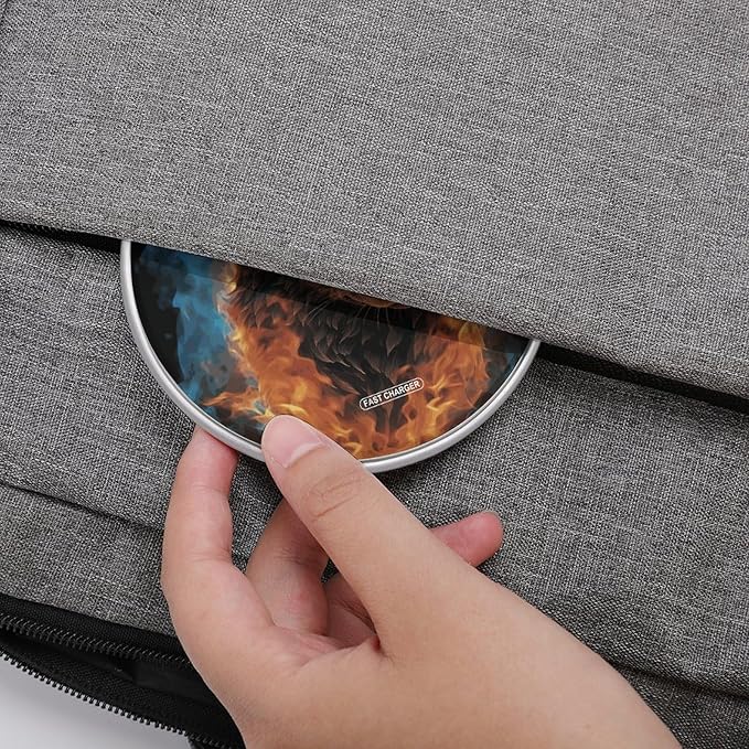 Wolf Head in Blue Flames Wireless Charger Fast Wireless Charging Pad with USB Cable 10W Anti-Slip Magnetic Wireless Charger Portable Slim Charger Puck Travel Charging Station