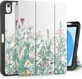 May Chen for iPad (A16) 11th Generation Case 11 Inch 2025 iPad 10th Gen Case 2022 10.9 inch Trifold Stand with Auto Wake/Sleep Soft TPU Protective Stand Back Cover Herbs Flowers