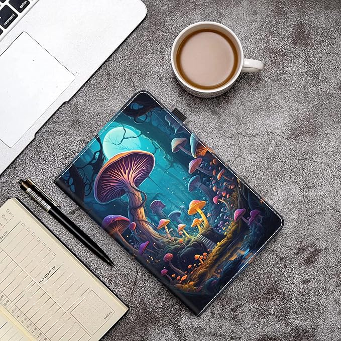 Case for All-New Amazon Kindle Fire HD 10 and Fire HD 10 Plus Tablet (13th/11th Generation 2023/2021 Release) 10.1 Slim Folding Stand Cover with Auto Wake/Sleep Colorful Mushrooms