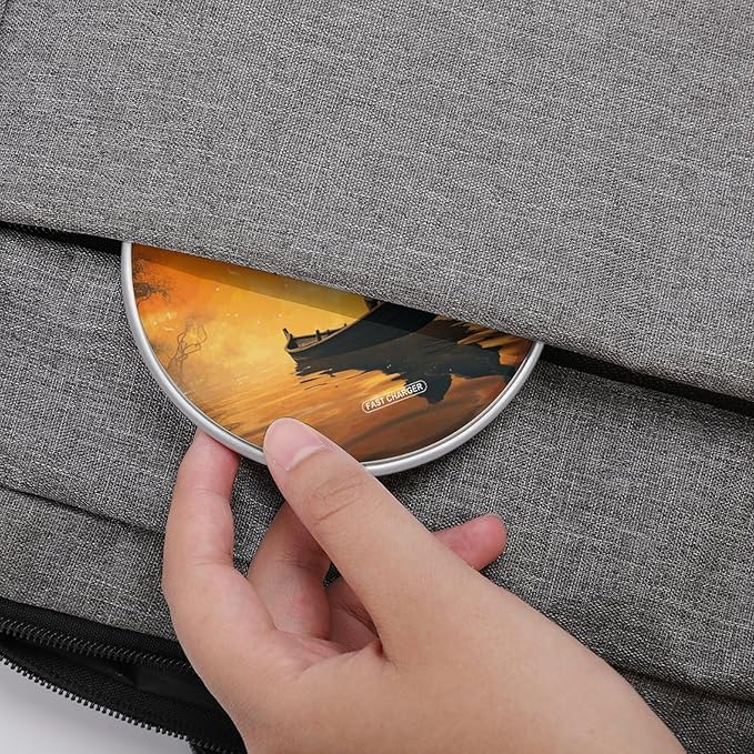 Man and Boat Wireless Charger Fast Wireless Charging Pad with USB Cable 10W Anti-Slip Magnetic Wireless Charger Portable Slim Charger Puck Travel Charging Station