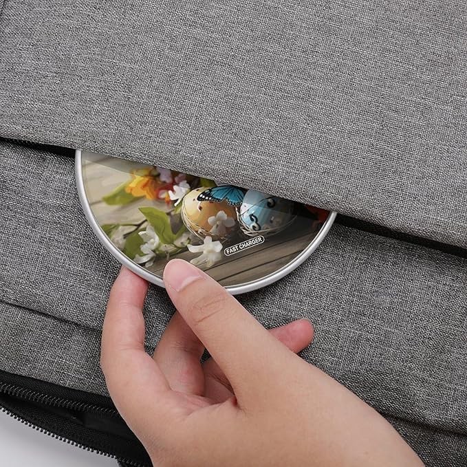 Easter Eggs with Butterfly Wireless Charger Fast Wireless Charging Pad with USB Cable 10W Anti-Slip Magnetic Wireless Charger Portable Slim Charger Puck Travel Charging Station