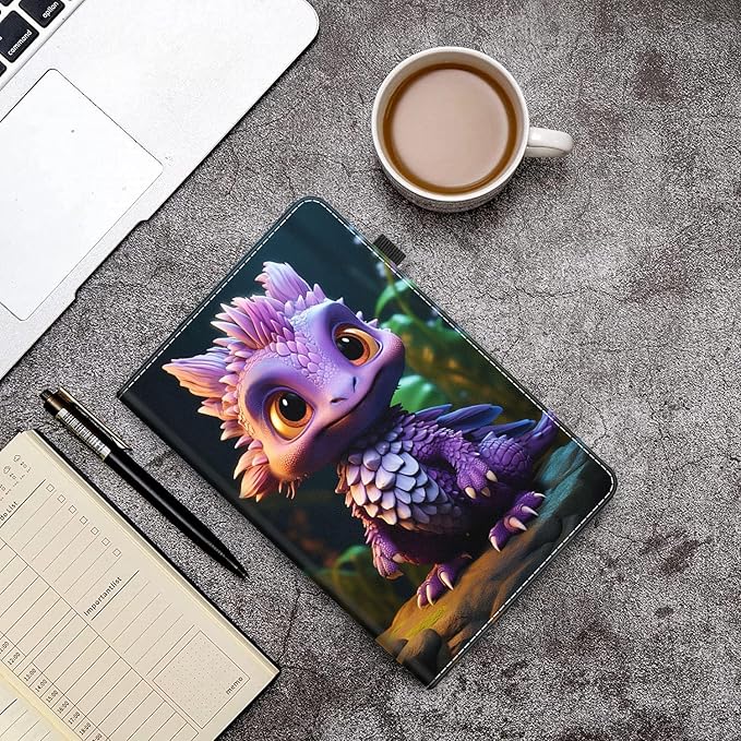 Case for All-New Amazon Kindle Fire HD 10 and Fire HD 10 Plus Tablet (13th/11th Generation 2023/2021 Release) 10.1 Slim Folding Stand Cover with Auto Wake/Sleep Purple Baby Dragon