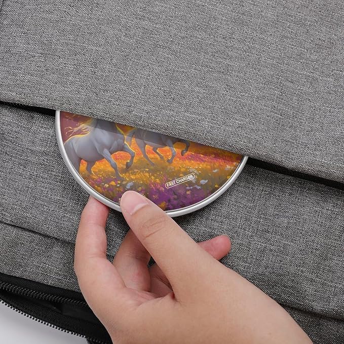 Horses Running Flower Field Sunrise Phone Charger Magnetic Charging Pad Anti-Slip with USB Cable