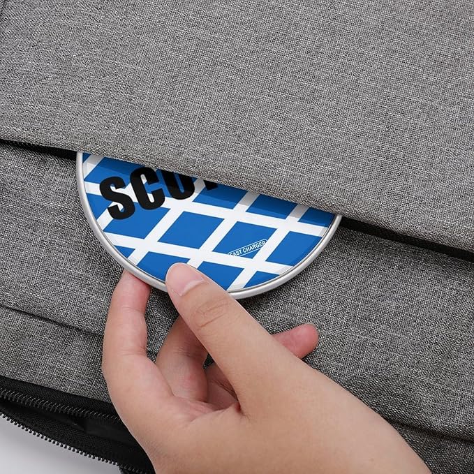 Stitched Scottish Flag Fast Portable Charger 10W Funny Graphic Phone Charging Pad with USB Cable