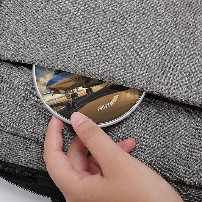 Private Plane Wireless Charger Fast Wireless Charging Pad with USB Cable 10W Anti-Slip Magnetic Wireless Charger Portable Slim Charger Puck Travel Charging Station