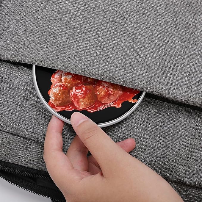 Meatballs Tomatoes Sauce Phone Charger Magnetic Charging Pad Anti-Slip with USB Cable