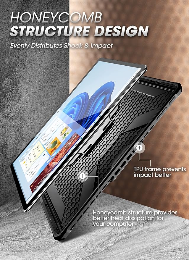 SUPCASE for Microsoft Surface Pro 11/10/9 Case with Kickstand (Unicorn Beetle Pro) [Military-Grade Protection] Heavy Duty Rugged Tablet Cover for Surface Pro 13 Inch Black
