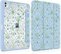 DONGKE for iPad Pro 11-Inch Case (M5 2025 / M4 2024) 6th/5th Generation [Auto Sleep/Wake &amp Pencil Pro Holder] Clear Acrylic Back Smart Trifold Stand Cover Lattice Floral