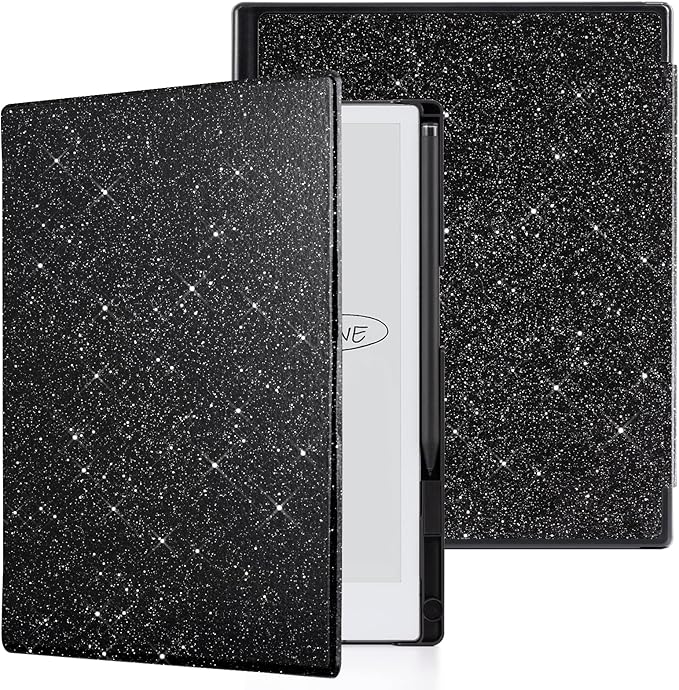 CoBak Case for Remarkable 2 Paper Tablet - Lightweight and Hard Back Shell Protective Book Folio Cover with Built-in Pen Holder - for 10.3 2020 Released (Black Glitter)