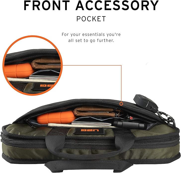 URBAN ARMOR GEAR UAG Tactical 14-inch Slim Brief fits Most Devices up to 13-inch to 14-inch Rugged Protective Slim Secure Laptop Tablet Carrying Bag with Shoulder Strap Olive