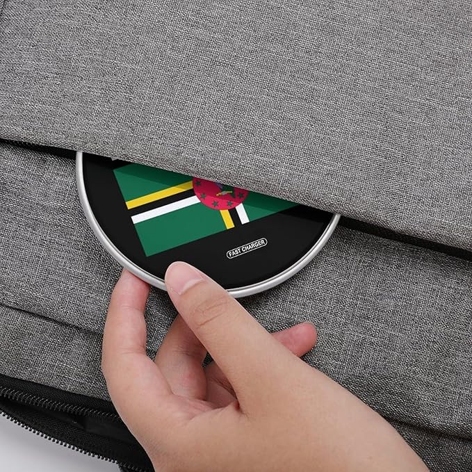 Dominica Dominican Flag Logo Phone Charger Magnetic Charging Pad Anti-Slip with USB Cable