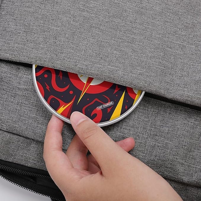 Red Glitter Pattern Wireless Charger Fast Wireless Charging Pad with USB Cable 10W Anti-Slip Magnetic Wireless Charger Portable Slim Charger Puck Travel Charging Station