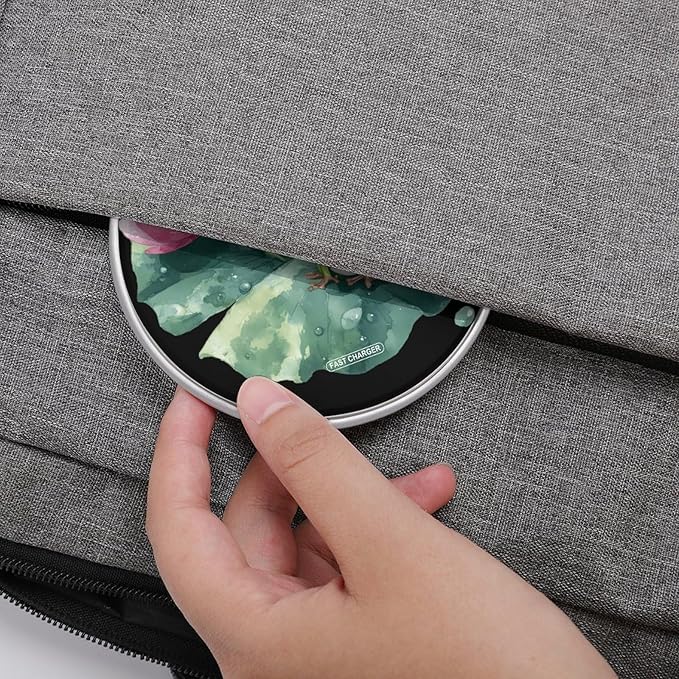 Watercolor Frogs Lotusflower Phone Charger Magnetic Charging Pad Anti-Slip with USB Cable