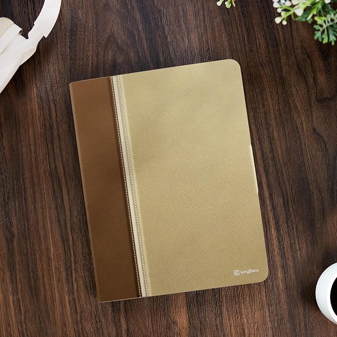 KingBlanc Case for iPad Air (3rd Generation) 10.5 2019 / iPad Pro 10.5 inch 2017 Case with Apple Pencil Holder Vegan Leather Smart Cover Auto Sleep/Wake Multi-Angle Folding Stand Beige