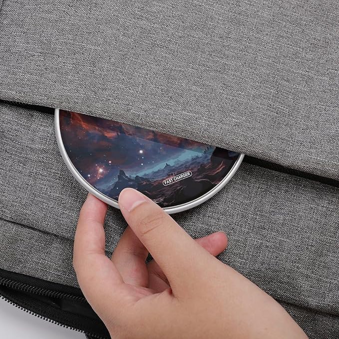 Space with Cluster Wireless Charger Fast Wireless Charging Pad with USB Cable 10W Anti-Slip Magnetic Wireless Charger Portable Slim Charger Puck Travel Charging Station