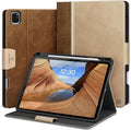 KingBlanc Case for iPad Pro 11 inch (M5 2025/M4 2024) with Pencil Holder Vegan Leather Smart Stand Cover Auto Sleep Wake Support Pencil Pro/(USB-C) Viewing/Typing Angle Durable Protection Beige