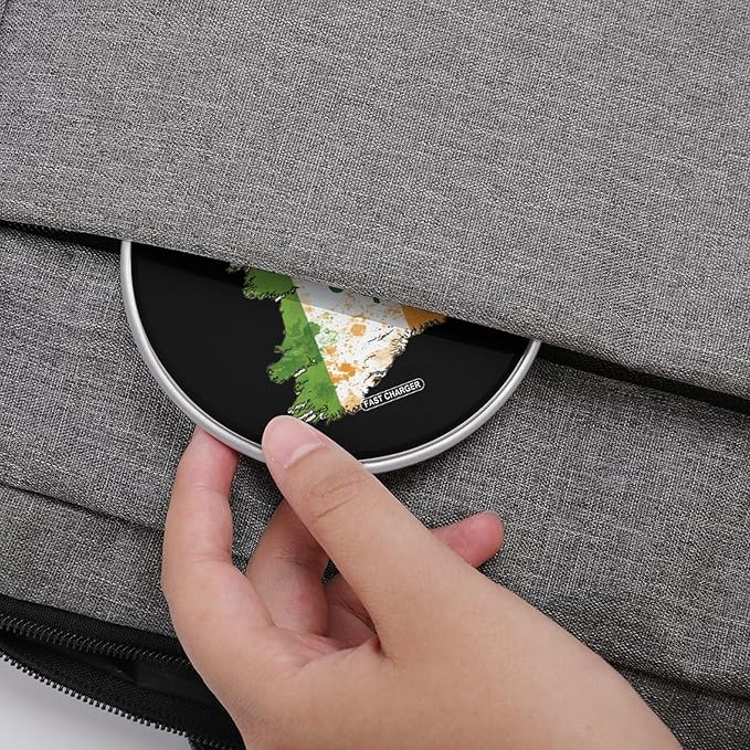 Irish Ireland Map Flag Clovers Fast Portable Charger 10W Funny Graphic Phone Charging Pad with USB Cable