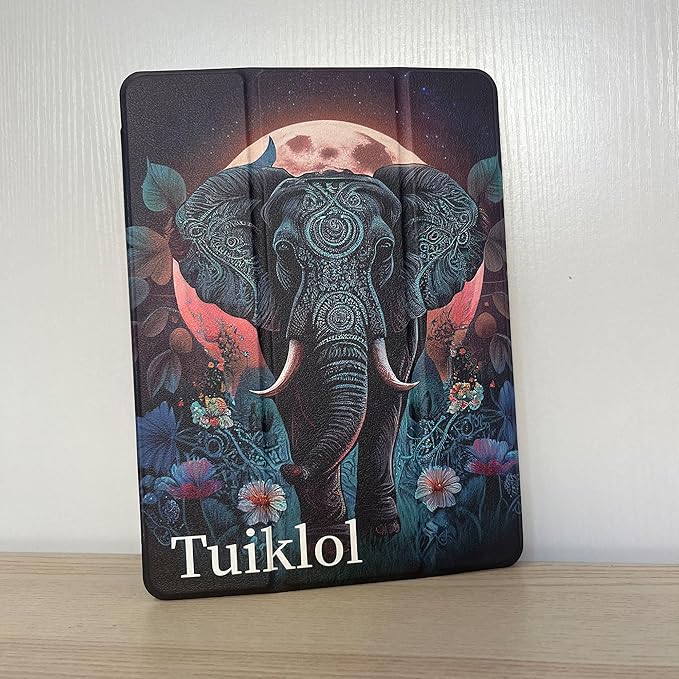 Tuiklol for iPad 10.2 case 2021 Generation 9th Release Built in Pencil Holder-Trifold Stand-Auto Wake/Sleep.TPU Protection Stand Back Cover for 2020 2019 [8th/7th] iPad 10.2'' CaseCute Eleplant