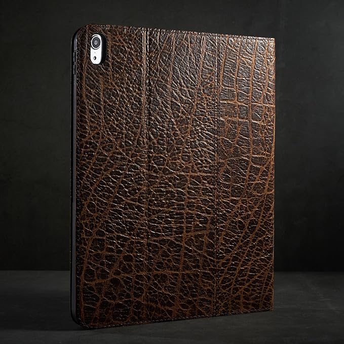 Gexmil Genuine Leather Case for iPad mini 7 (A17 Pro) 2024iPad mini 6 Generation 8.3 Inch Case 2021 Anti Fingerprint/SlipCowhide Folio Cover Auto Sleep/Wake with Adjustable StandBuffalo Pattern
