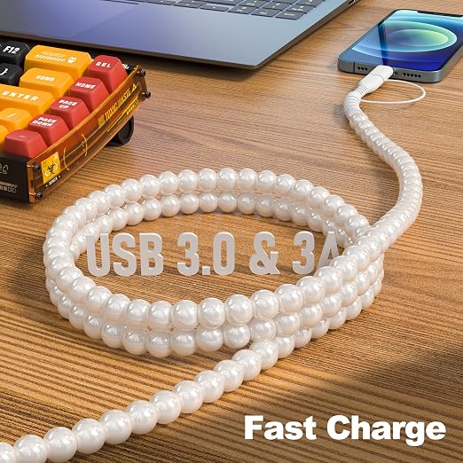 White Round Beaded