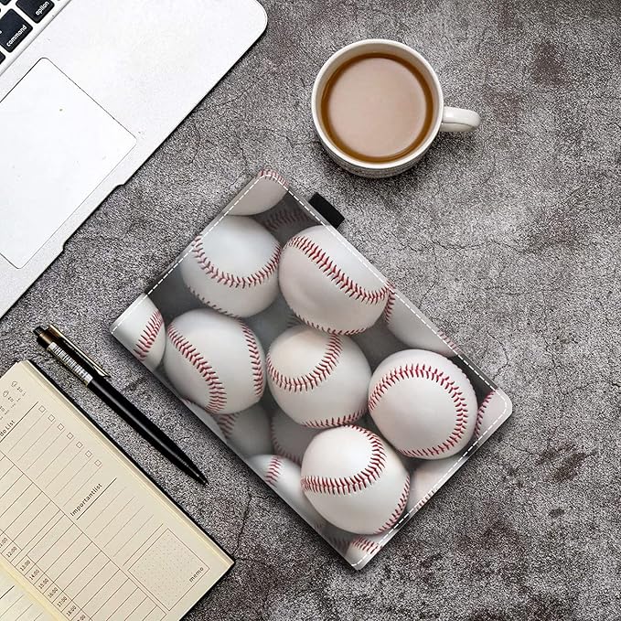 Case for All-New Amazon Kindle Fire 7 Tablet (7 12th Generation 2022 Release) Latest Model - PU Leather Folio Case with Smart Auto Wake/Sleep Baseball