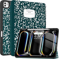 Soke Case for New iPad Pro 13 Inch (M5/M4 2025/2024 Release) with Pencil Holder Trifold Stand Shockproof [Support Apple Pencil Charging + Auto Wake/Sleep] Soft TPU Back Cover Book Teal