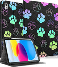 for iPad 10th Generation Case 10.9 Inch for iPad 11th(A16) 2025 Girls Cute Kids Women Folio Cover Pencil Holder Dog Paw Print Cool Design Funny Kawaii Teens Tablet Cases for Apple 10/11