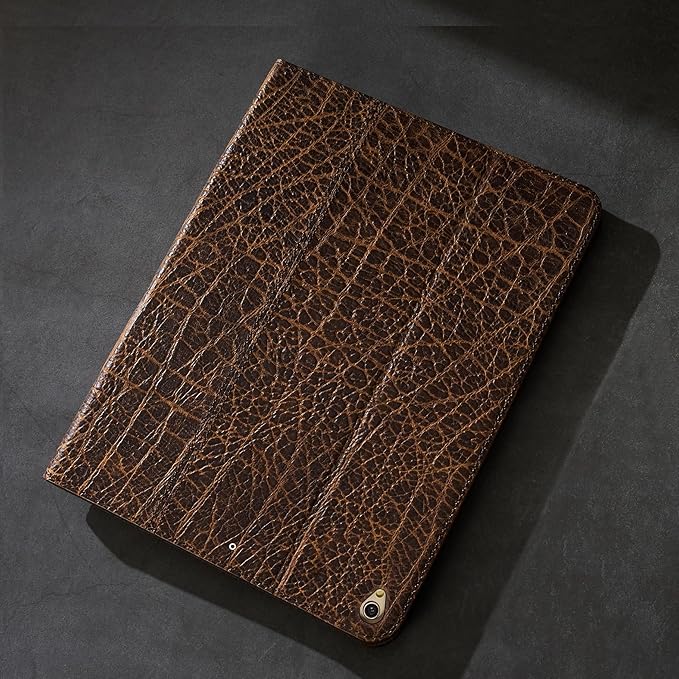 Gexmil Leather Case for iPad air 10.5 Inch (3rd Gen.2019)iPad Pro 10.5 Inch(2017) with Built-in Apple Pencil HolderPremium Cowhide Folio CoverBuffalo Pattern