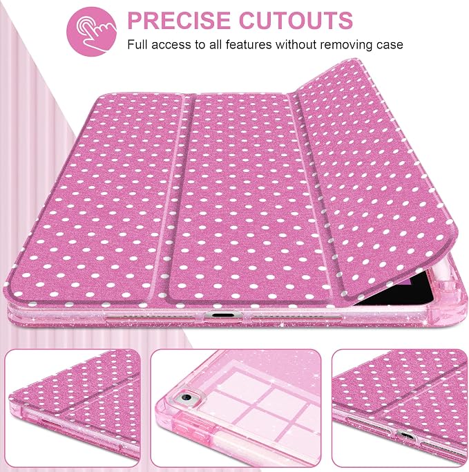 Rose Pink & White Polka Dots