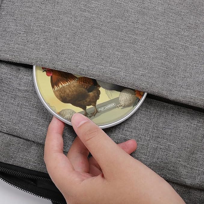 Italian Chickens Wireless Charger Fast Wireless Charging Pad with USB Cable 10W Anti-Slip Magnetic Wireless Charger Portable Slim Charger Puck Travel Charging Station