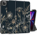 May Chen Case for iPad Pro 11 inch (4th 3rd 2nd &amp 1st Gen) 2022 2021 2020 2018 Trifold Stand + Pencil Holder + Auto Wake/Sleep + Soft TPU Protective Stand Back Cover Abstract Floral
