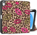 Tuiklol Case for iPad 10.2 Inch 2021 2020 2018 Release 9th / 8th / 7th Generation Built-in Pencil Holder TPU Protective Stand Back Cover Trifold Stand-Auto Wake/Sleep Leopard &amp Mouth