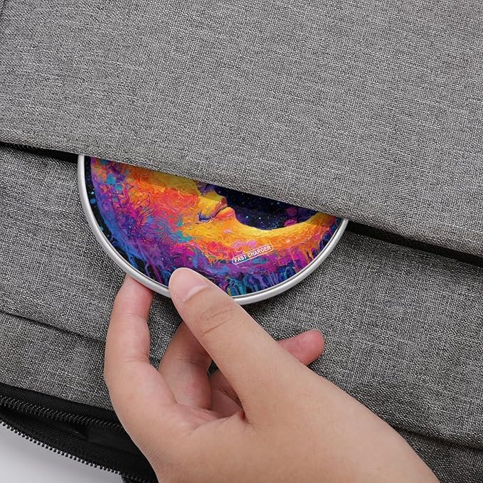 Psychedelic Moon Cosmic Stars Dripping Fast Portable Charger 10W Funny Graphic Phone Charging Pad with USB Cable