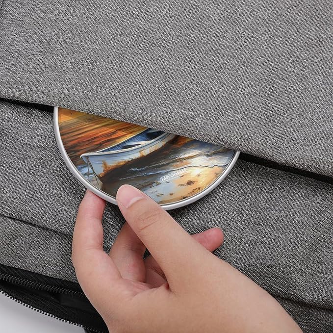 Sea and Boats Sunset Wireless Charger Anti-Slip Wireless Charging Pad Slim Charger Mat for Men Women