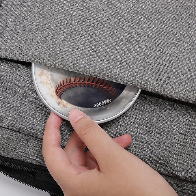 Baseball Wireless Charger Fast Wireless Charging Pad with USB Cable 10W Anti-Slip Magnetic Wireless Charger Portable Slim Charger Puck Travel Charging Station