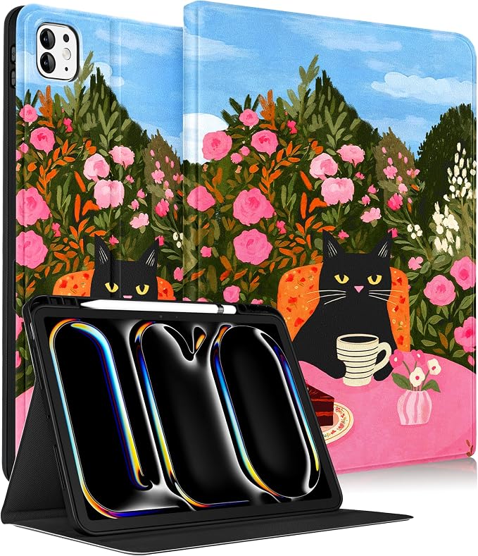 Black Cat and Floral